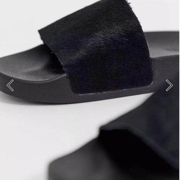 ASOS DESIGN Fizzer Leather Sliders/Slides/Sandals/Slippers - Picture 3 of 6